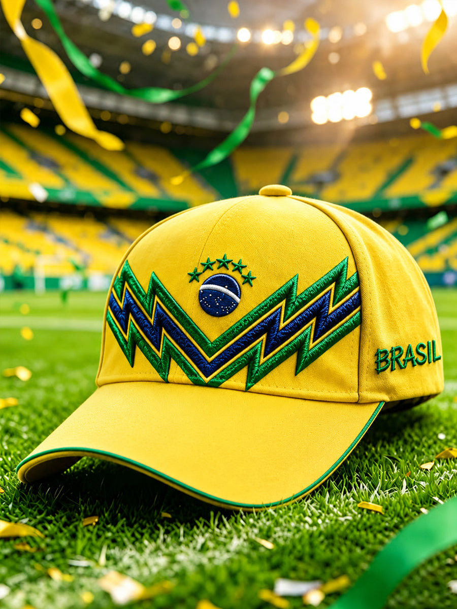 Unisex Brazil Football Fan Gift Design Print Hat