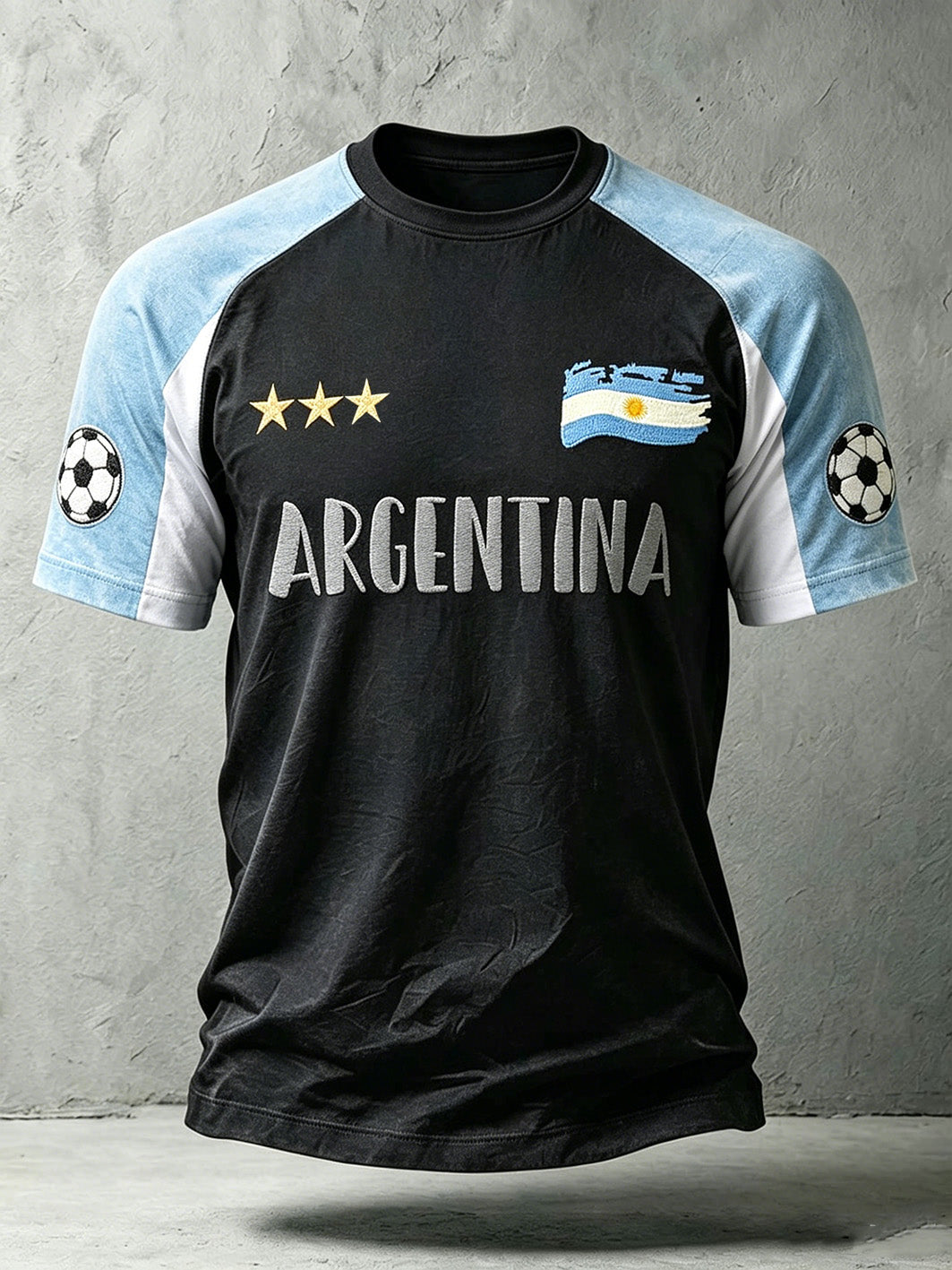 Men's  star football team cheering casual short sleeve t-shirt