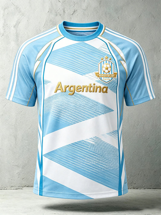 Men's popular football team cheering casual short sleeve T-shirt