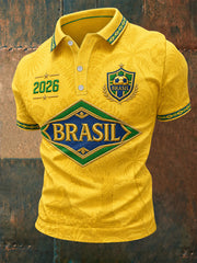 Men's Gift For Football Fans Print Casual Polo