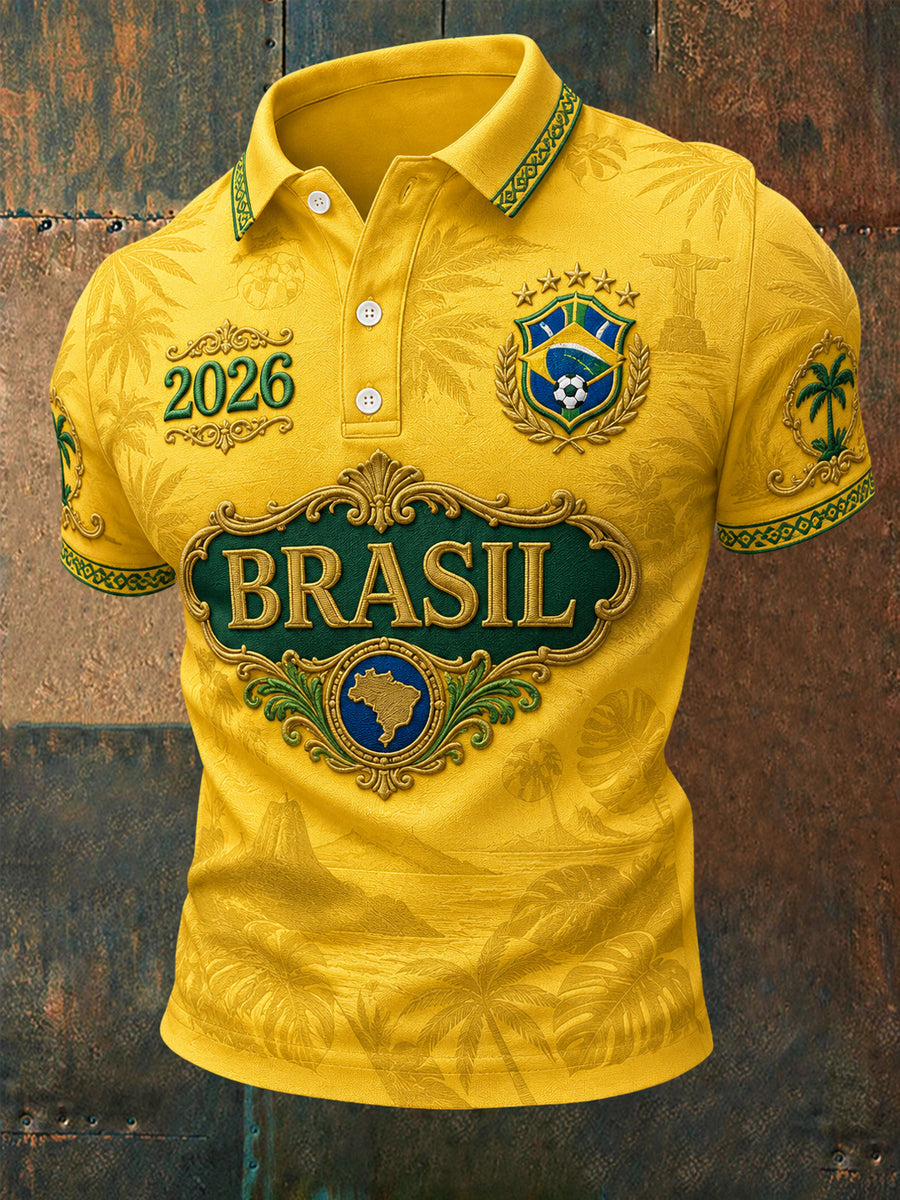 Men's Gift For Football Fans Print Casual Polo