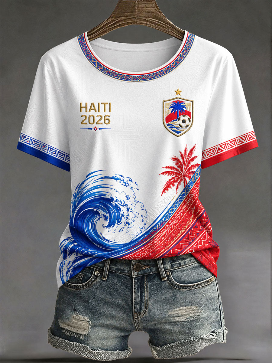 Women's 2026 Haiti Football Casual T-shirt