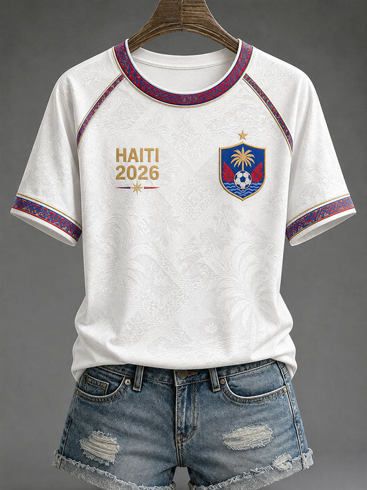 Women's 2026 Haiti Football Casual T-shirt