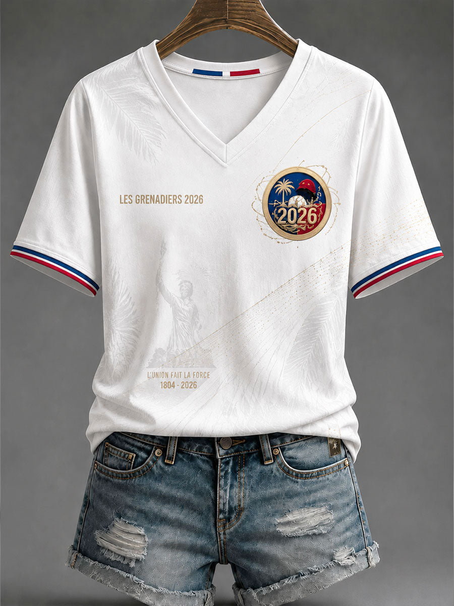 Women's 2026 Haiti Football Casual T-shirt