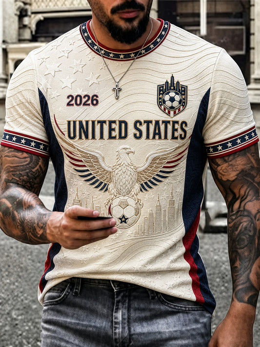 Men's Gift For Soccer Fans Print Casual Short Sleeve T-shirt