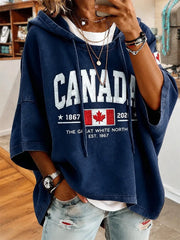 Women's Canada Print Casual Hoodie