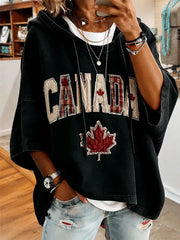 Women's Canada Print Casual Hoodie