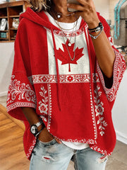 Women's Canada Print Casual Hoodie