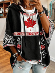 Women's Canada Print Casual Hoodie