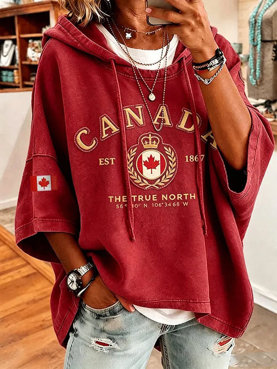 Women's Canada Print Casual Hoodie