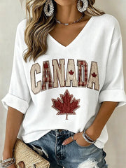 Women's Canada Print Casual T-Shirt