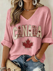 Women's Canada Print Casual T-Shirt
