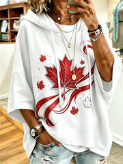 Women's Canada Print Casual Hoodie
