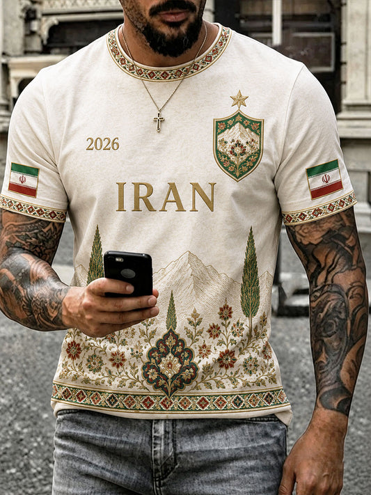 Men's 2026 Iran Football Style T-shirt