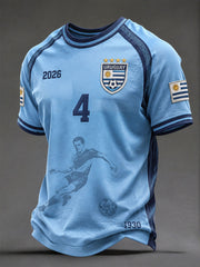 Men's Uruguay Soccer No. 4 Defensive Legend T-Shirts