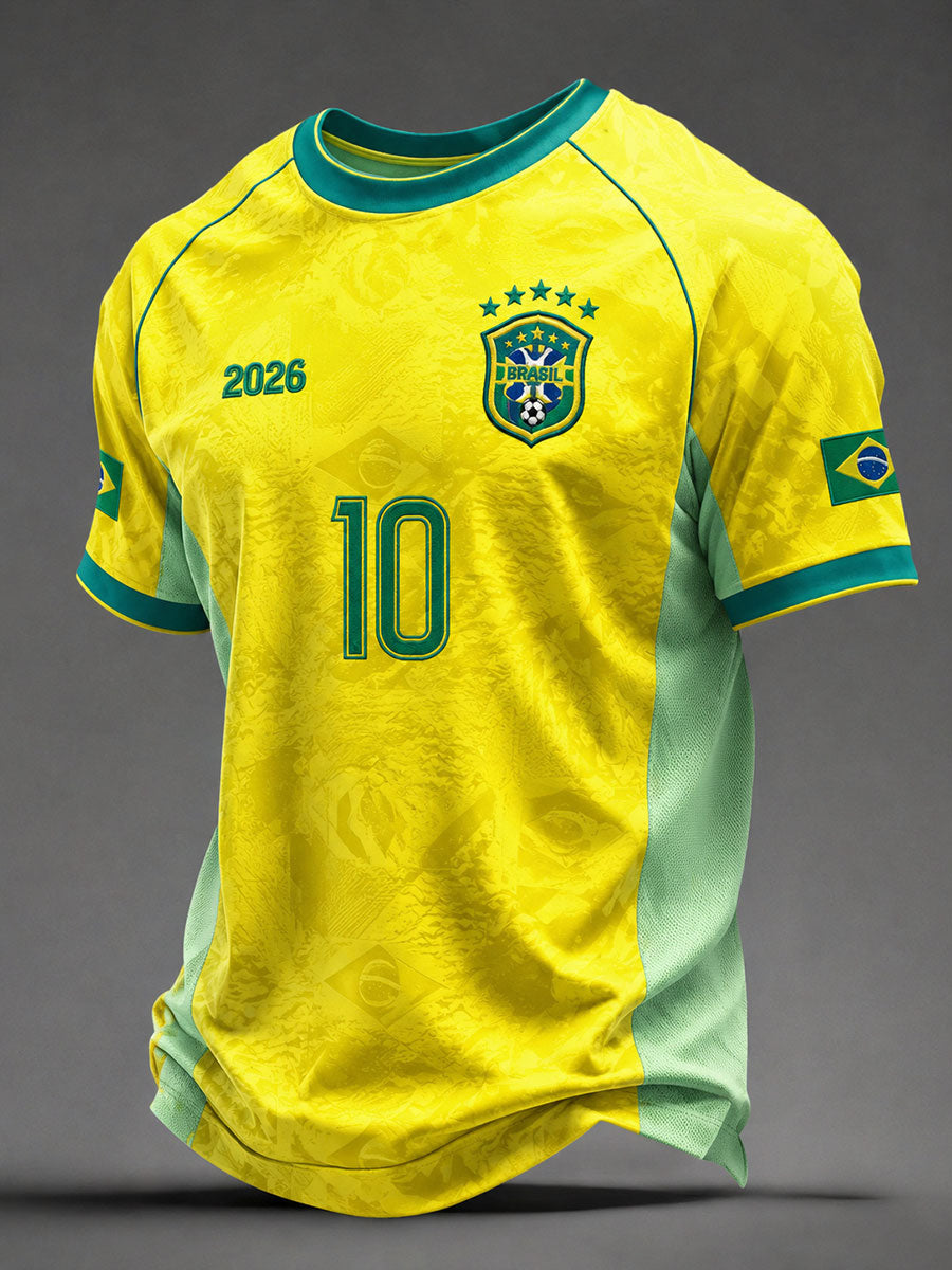 Men's Brazil No.10 Soccer King T-Shirts
