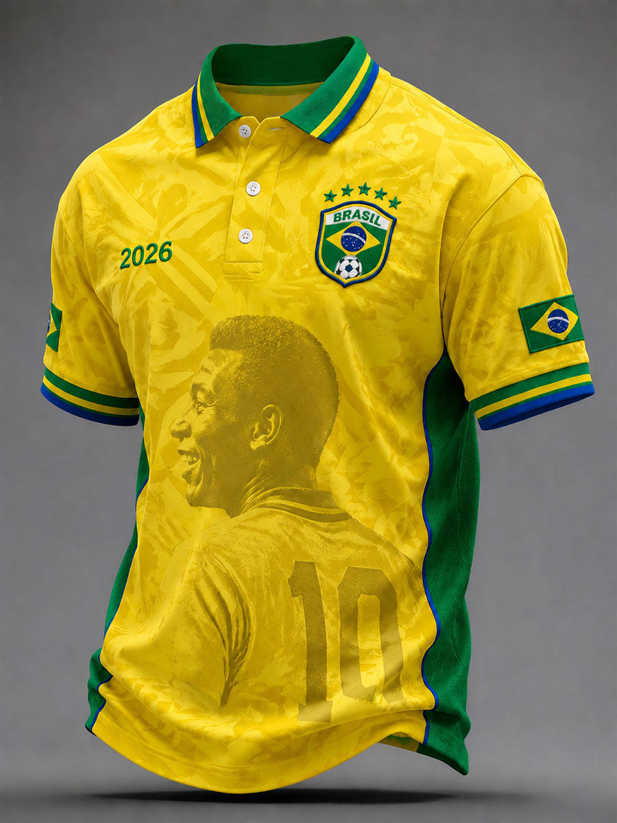 Men's Brazil No.10 Soccer King Tops