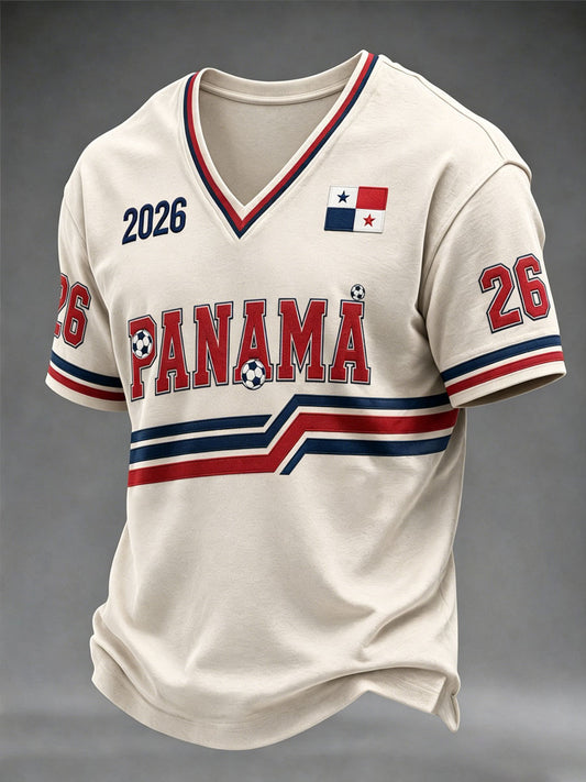 Men's Panama Soccer Print Casual T-shirt