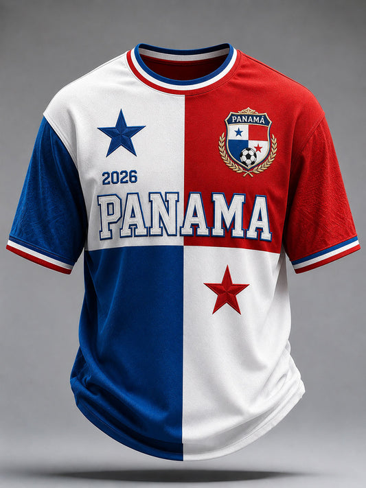 Men's Panama Soccer Print Casual T-shirt