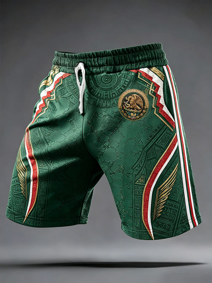 Men's Mexico Football Lover Art Printed Shorts