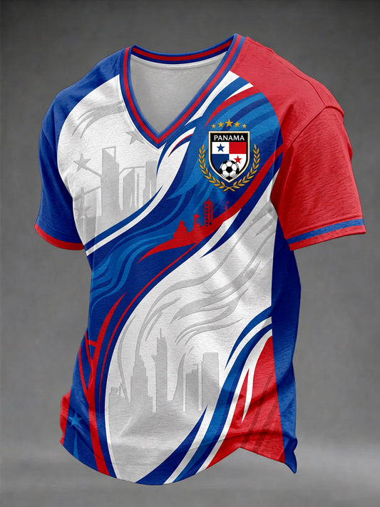 Men's Panama Soccer Printed Casual T-Shirt