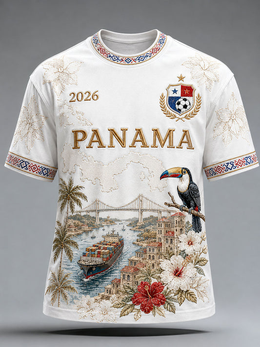 Men's Panama Soccer Printed Casual T-Shirt