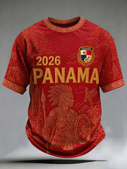 Men's Panama Soccer Printed Casual T-Shirt