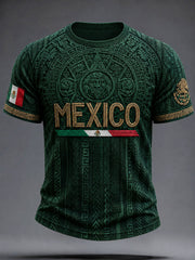 Men's Mexico Football Lover Art Printed T-Shirt