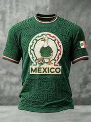 Men's Funny Duck Mexico Football Lover Art Printed T-Shirt