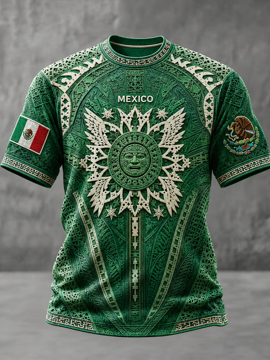 Men's Mexico Football Lover Papel Picado Art Printed T-shirt