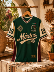 Men's Mexico Pride Art Printed V-neck T-shirt