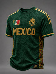 Men's Mexico Football Lover Art Short Sleeve O-neck T-shirt