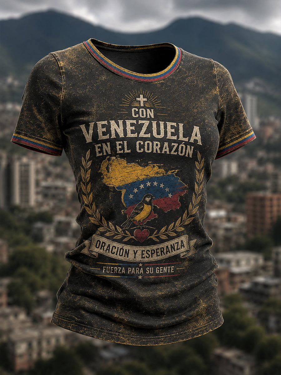 Women's Pray For Venezuela Print T-shirt