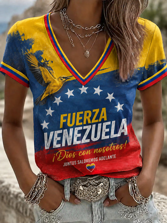 Women's Pray For Venezuela Print T-shirt