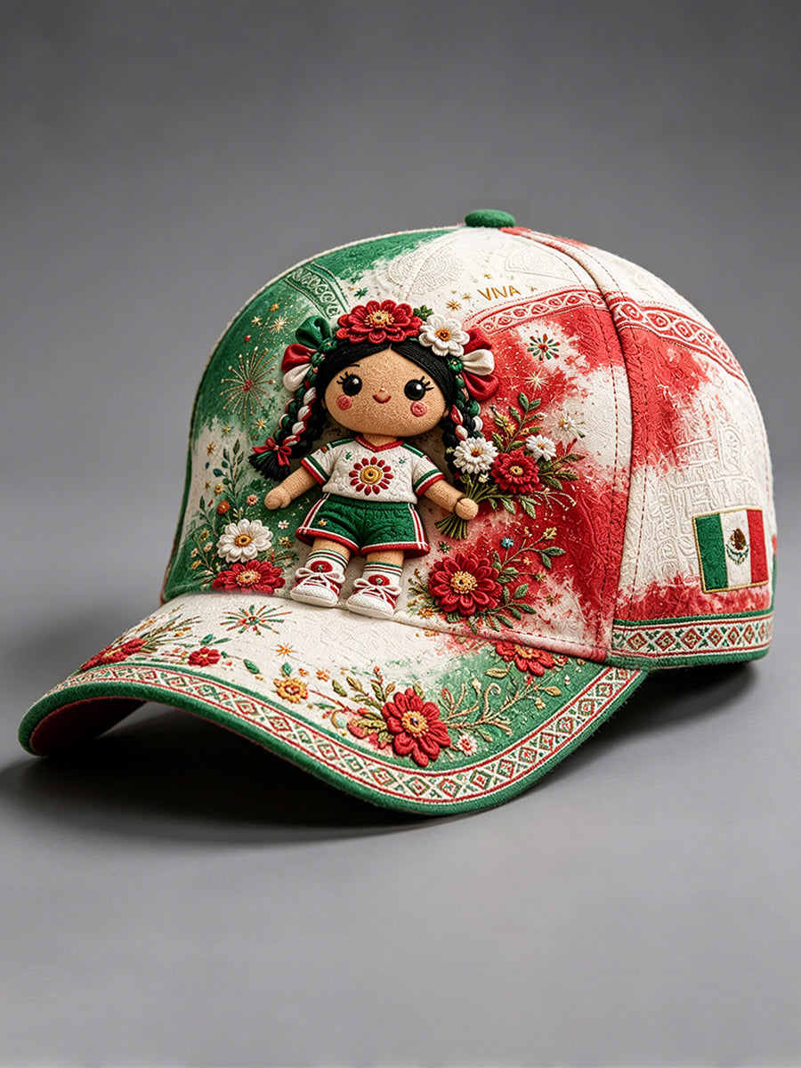 Unisex Mexico Football Lover Lele Doll Art Printed Hat
