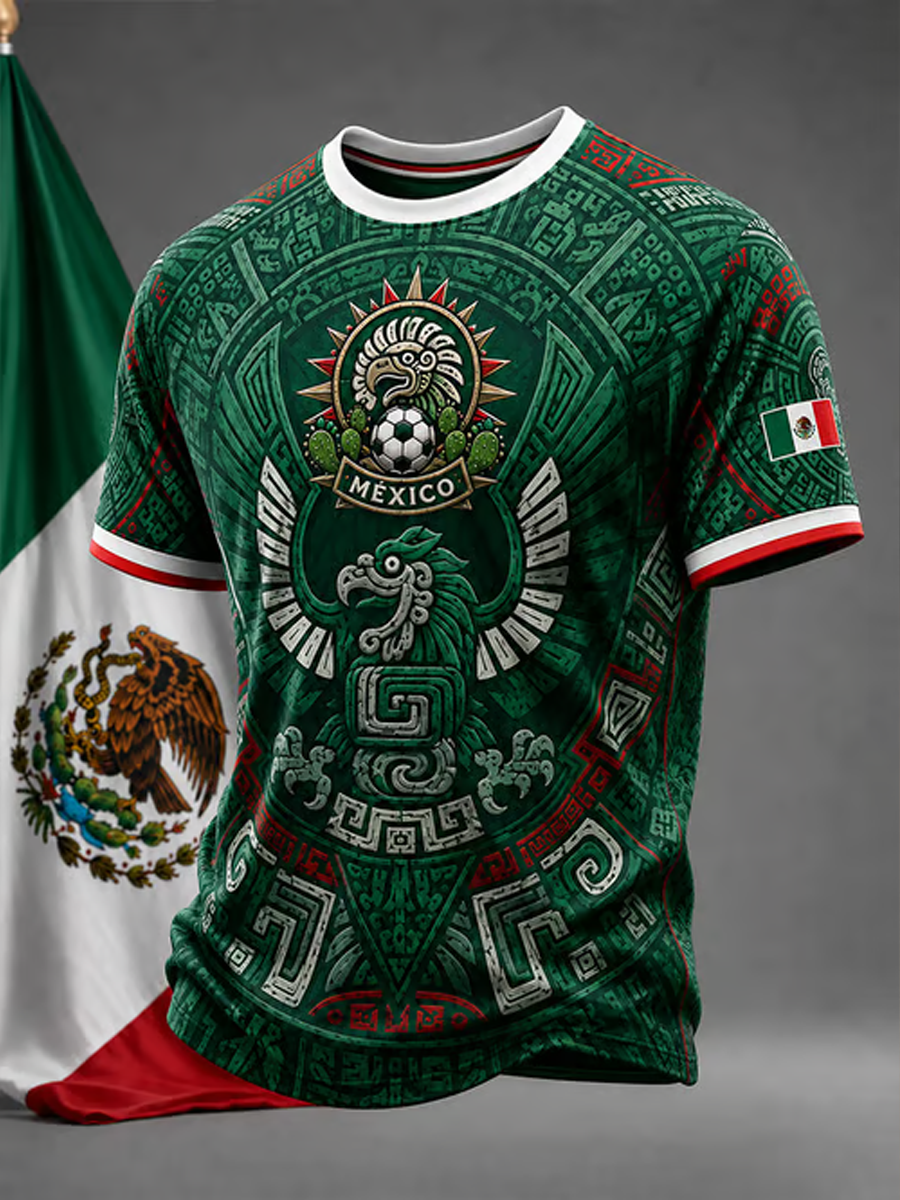 Men's Mexican Soccer Print short sleeves t-shirt