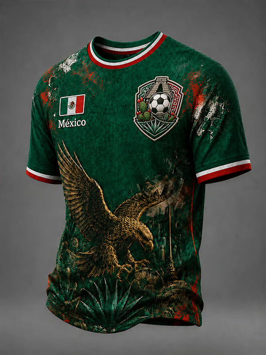 Men's Mexican Soccer Print short sleeves t-shirt