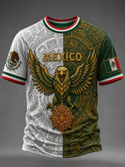 Men's Mexico Football Lover Art O-neck  Short Sleeve T-shirt
