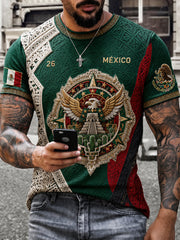 Men's Mexico Football Lover Papel Picado Art Printed T-shirt