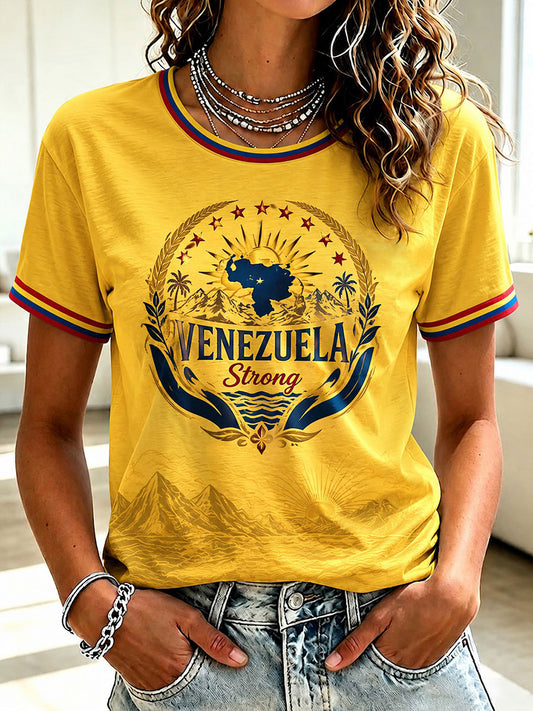 Women's Venezuela Strong Printed T-shirt