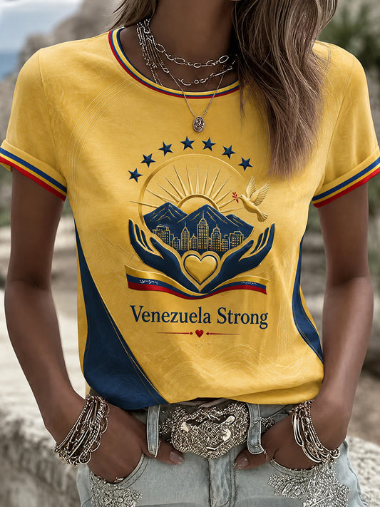 Women's Venezuela Strong Printed T-shirt