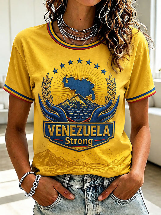 Women's Venezuela Strong Printed T-shirt