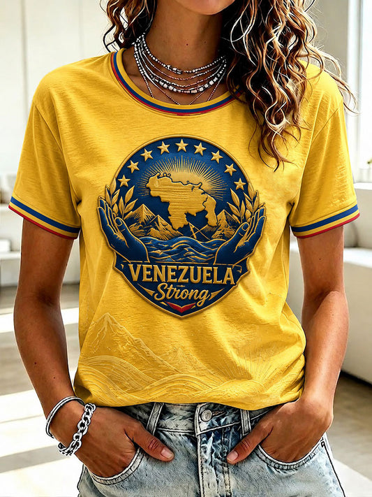 Women's Venezuela Strong Printed T-shirt