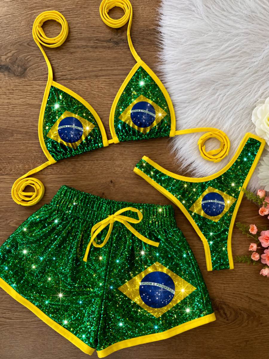 Women's 3-Piece Vacation Bikini Swimsuit Set