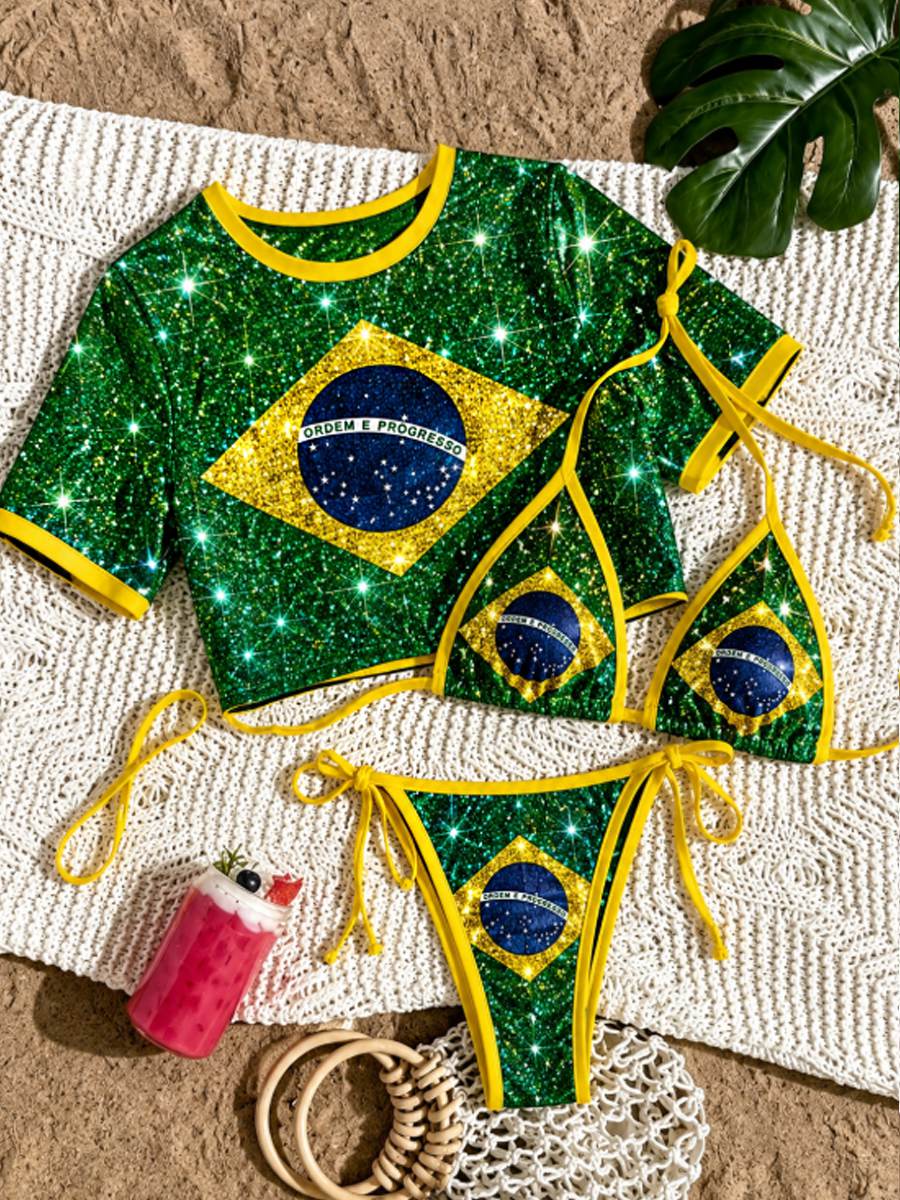 Women's 3-Piece Vacation Bikini Swimsuit Set