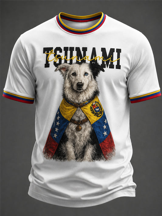 Men's Venezuela Hero Dog Tsunami Patriotic Dog Lover T-Shirt