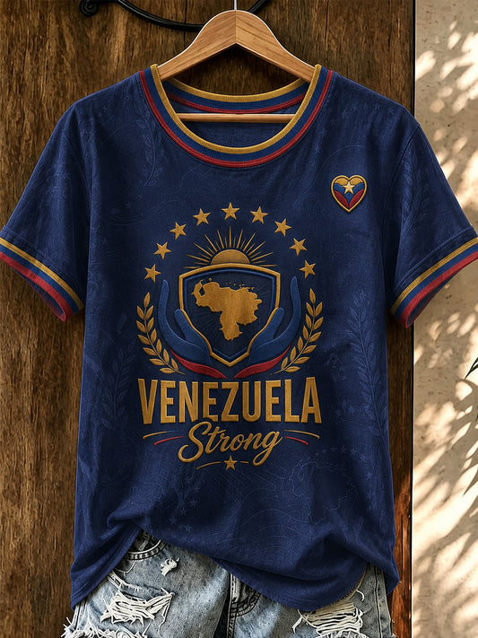 Women's Venezuela Strong Printed T-shirt