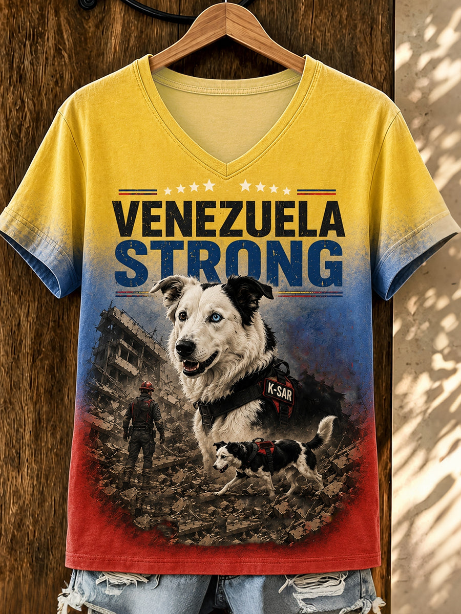 Women's Venezuela Hero Dog Tsunami Patriotic Dog Lover T-Shirt