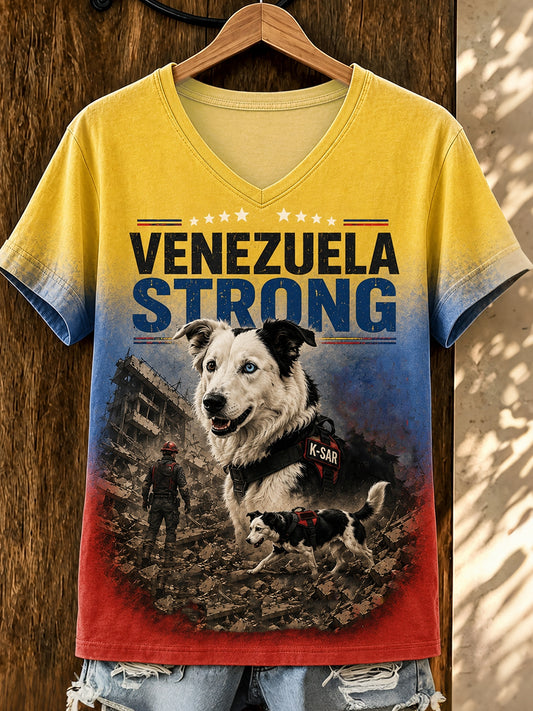 Women's Venezuela Hero Dog Tsunami Patriotic Dog Lover T-Shirt