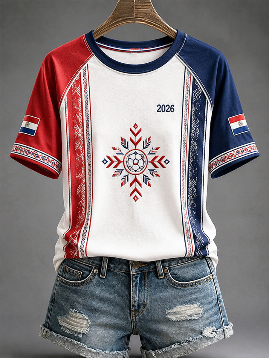 Women's 2026 Paraguayan Football Style T-shirt